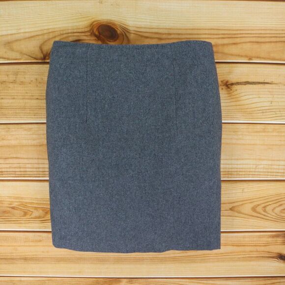 Kenar Dresses & Skirts - Kenar Pencil Skirt Womens 10 Gray Heathered Wool Lined Zip Closure Knee Length